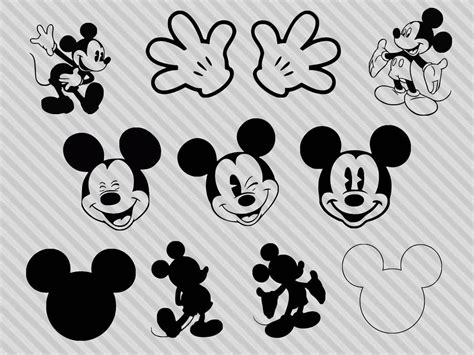 Mickey Svg Bundle Mickey Outline Svg Bundle Png Silhouette Mickey