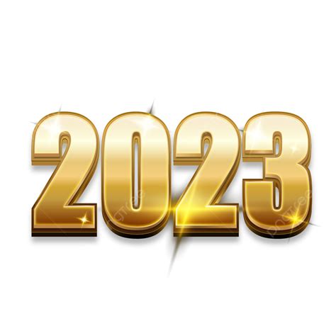Golden 2023 Happy New Year 3d Luxury Shiny Text Typography Letters