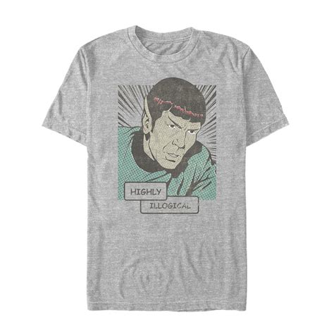 Mens Star Trek Spock Highly Illogical Comic T Shirt Fifth Sun