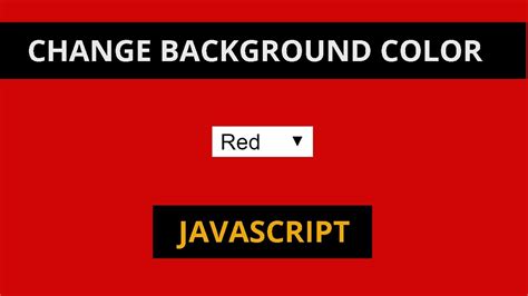 Change Background Color Using By Javascript Javascript For Beginners