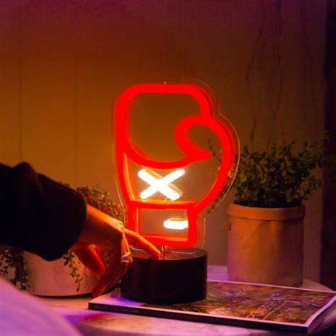 Punch Above The Rest Boxer Glove Mini Neon Sign Led Neon Desk Light