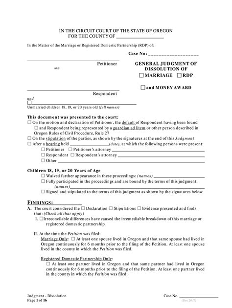 Oregon Judgment Form Fill Out And Sign Online Dochub