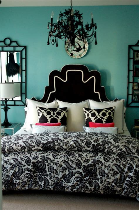black  turquoise bedroom pandas house