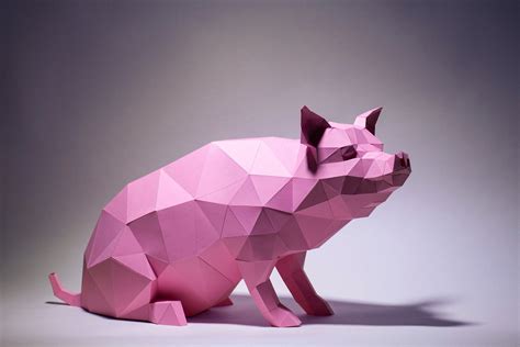 Pig Paper Craft Digital Template Origami Pdf Download Diy Etsy