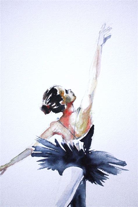 Print Of Original Watercolor Painting Ballerina Dancer Wall Etsy
