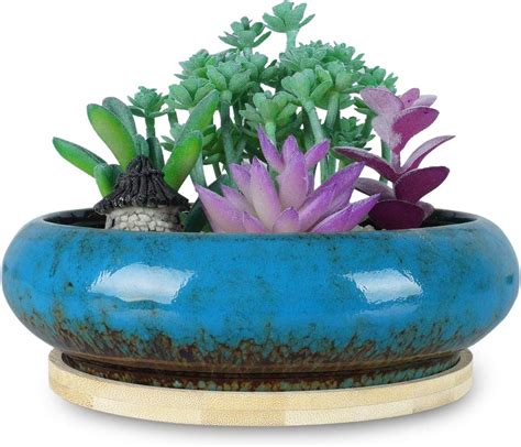 Succulent Planter Pots Planter Terrarium T Bonsai Ceramic Plant Pot