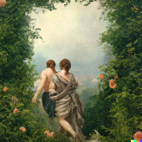 Oil Painting Of Adam And Eve Leaving The Garden Of Eden Mahmood Saeed Adam And Eve Eve