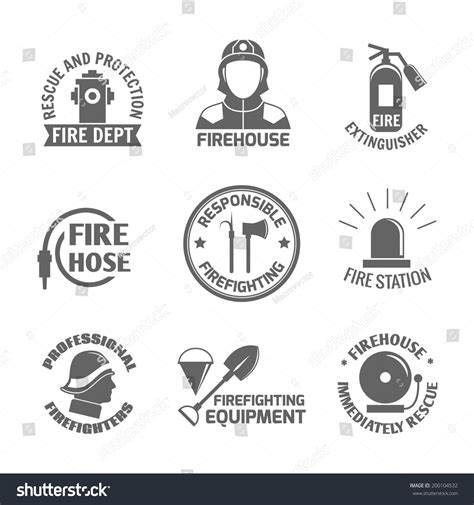 Firefighting Rescue Protection Fire Department Firehouse Stock Vector