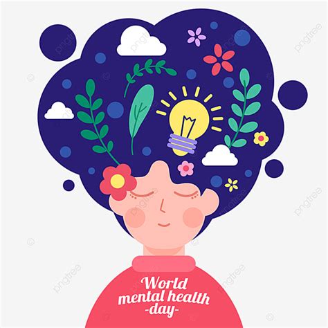 Mental Health Day Clipart Transparent Background Hand Drawn Creative World Mental Health Day