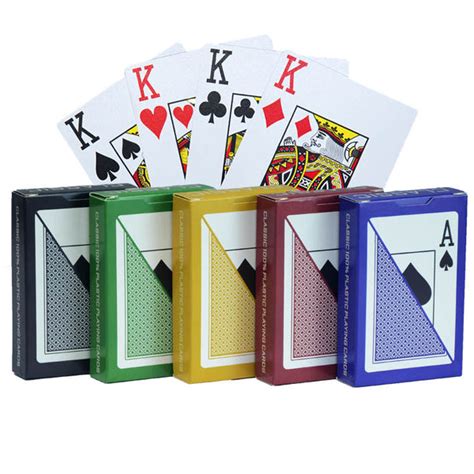 Classic 100 Plastic Playing Cards Bridge Size Jumbo Index 10 Decks 5