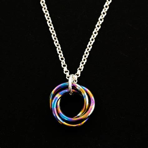 Mobius Necklace In Niobium And Sterling Silver Etsy