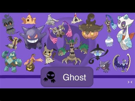 Fighting, flying, poison, ghost, steel, fire, fairy. All Ghost Type Pokémon - YouTube