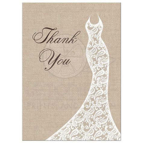 Bridal Shower Thank You Card Beautiful Burlap