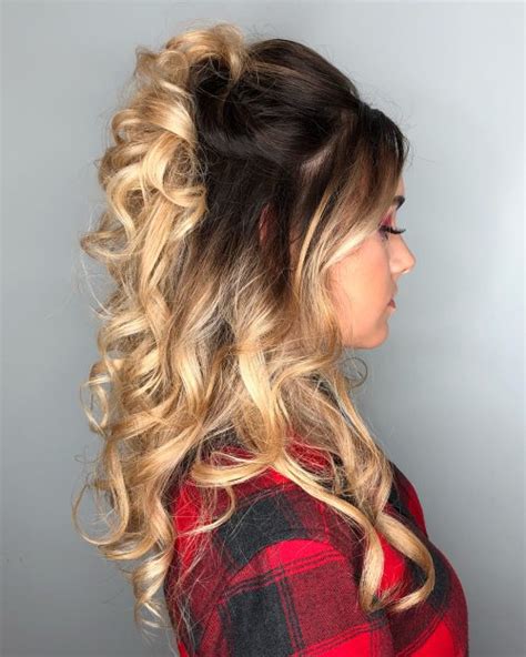 Sure, it can get messy and unmanageable at times, but that's only because you haven't tried the half up and half down curly hairstyle yet. 27 Prettiest Half Up Half Down Prom Hairstyles for 2019