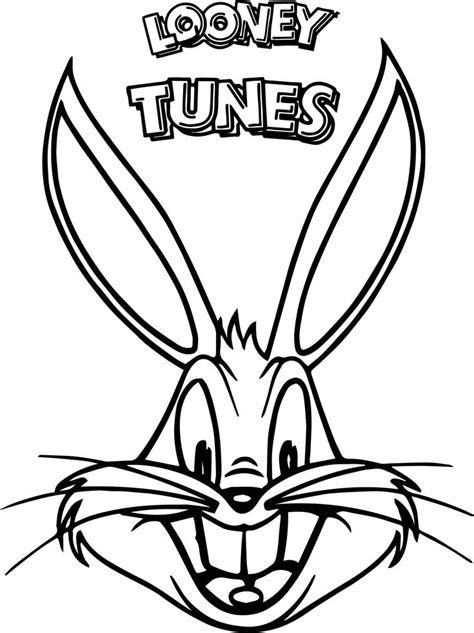 Awesome The Looney Tunes Bugs Buny Face Coloring Page Bunny Coloring