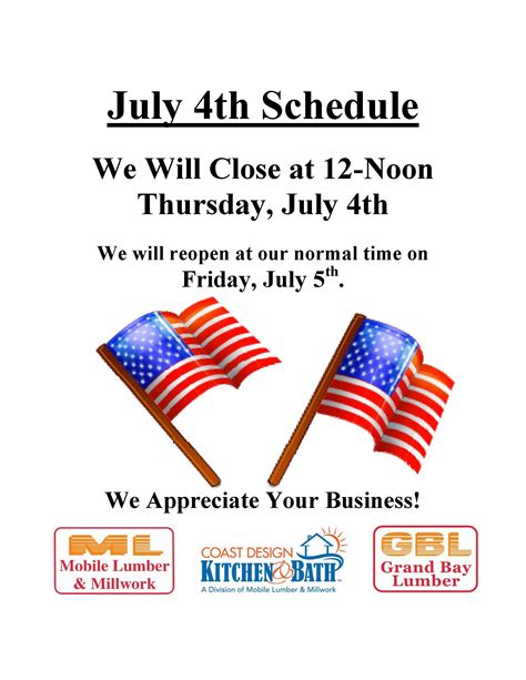 July 4th Closed Sign Template Example Calendar Printable