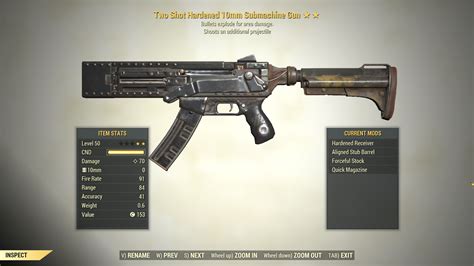 Two Shot Mm Submachine Gun Explosive Fallout Pc Buy Fallout