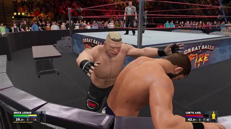 Wwe 2k17 Brock Lesnar Vs Curtis Axel 1 Vs 1 Extreme Rules Match Youtube