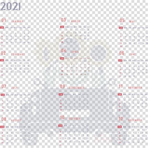 Year 2021 Calendar Printable 2021 Yearly Calendar 2021 Full Year