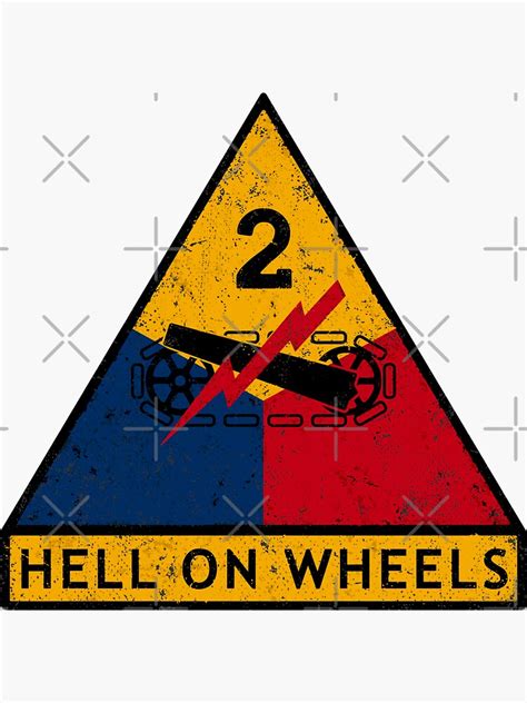 2nd Armored Division Hell On Wheels Sticker For Sale By 909apparel