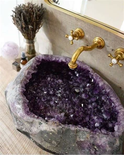 Beautiful Amethyst Sink I Love The Gold Faucet Too Home Deco