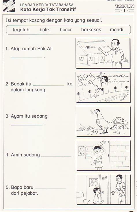 Tahun 1 bahasa melayu tatabahasa kata kerja pasif. Image result for latihan kata kerja tahun 1 | Malay ...