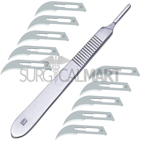 10 Sterile Surgical Blades 12 With Scalpel Knife Handle 3 Surgical Mart