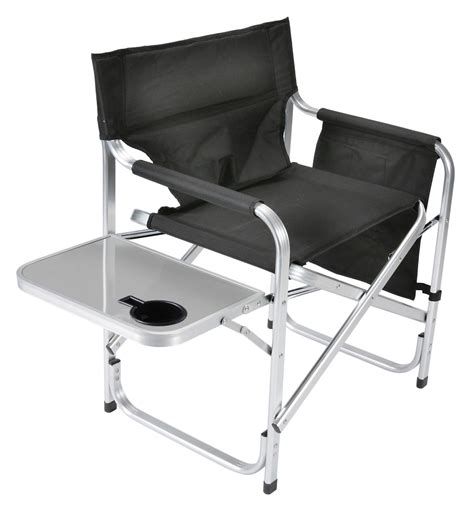 Black Steel Folding Chair Complete With Table For Drinks 