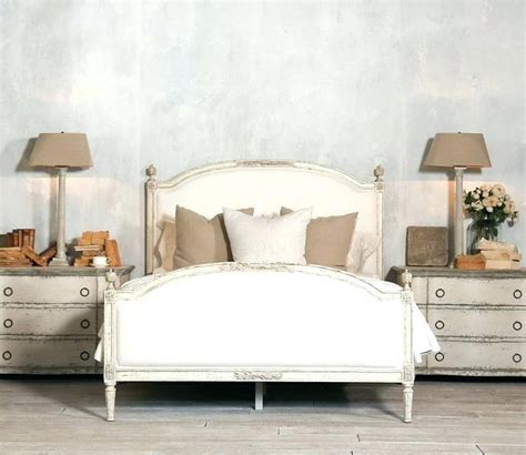 French Country King Bed French Country Weathered White Linen