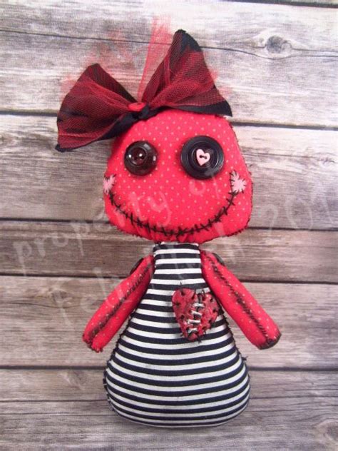 voodoo doll gothic rag doll primitive doll button eye doll etsy