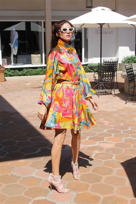 Blanca Blanco In A Bright Wrap Dress Out In Malibu 07272018 3