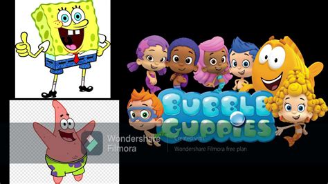 Spongebob And Patrick Wishing Bubble Guppies A Happy 10th Anniversary