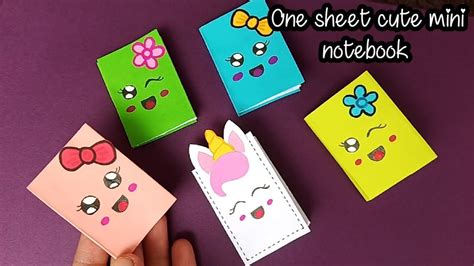 Origami Cute Mini Note Book One Sheet Mini Note Book Diy Origami