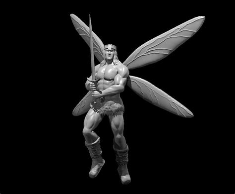 Male Fairy Barbarian Miniature For Table Top Games Resin 3d Printed
