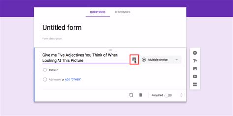 Choose a blank form or choose a template that suits you. Add Images to Questions and Answers in Google Forms ...