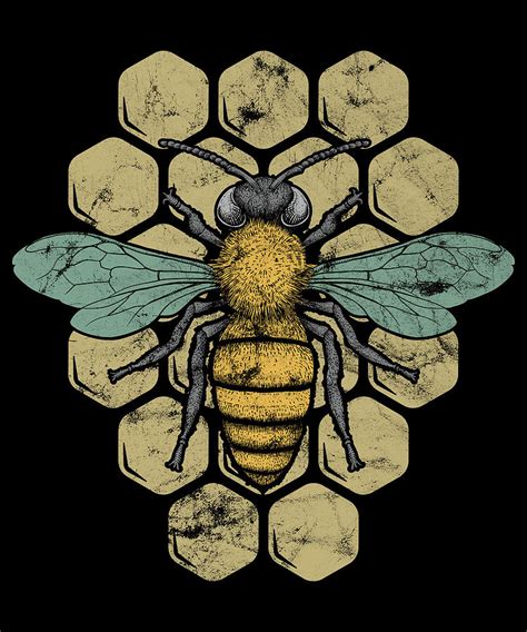 Retro Bee Vintage Apparel Digital Art By Michael S Fine Art America