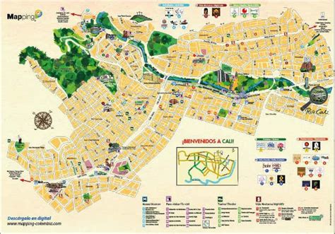 Mapa Turístico De Cali Mapa Turístico Turistico Mapa De Colombia