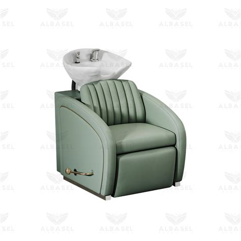 Salon Hair Washing Chair Green Albasel Cosmetics