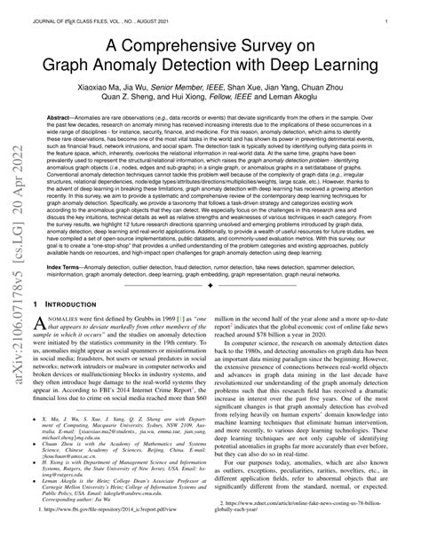 Pdf A Comprehensive Survey On Graph Anomaly Detection With Deep Learning