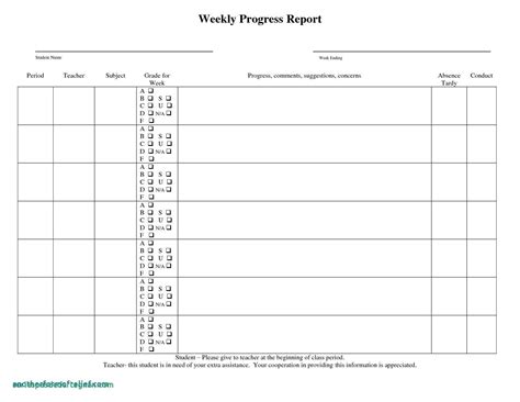 The Excellent 024 School Progress Report Template Doc