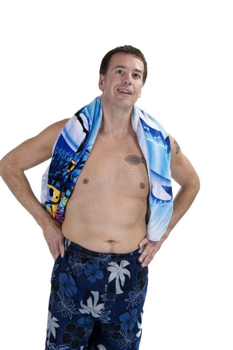 Adult Male In Swimming Gear Stock Image Image Of Adult Happy 7098413
