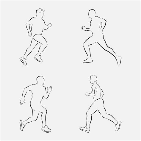 Premium Vector Running Man Line Art