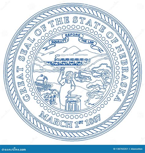 Nebraska State Seal Stock Illustration Illustration Of United 130765351
