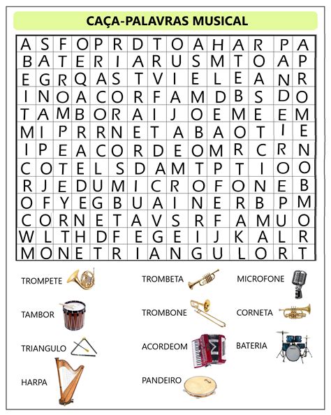 Caça Palavras De Artes Para Imprimir