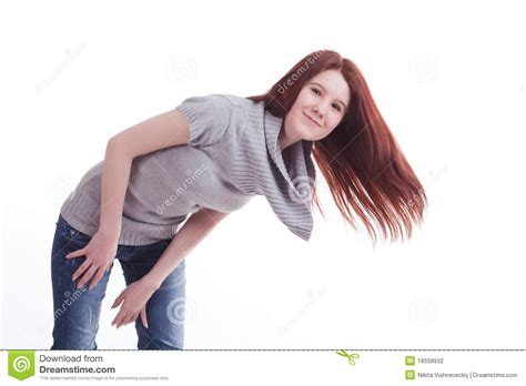 Girl Bent Over Stock Photo Image Of Attractive Brunette 18558932