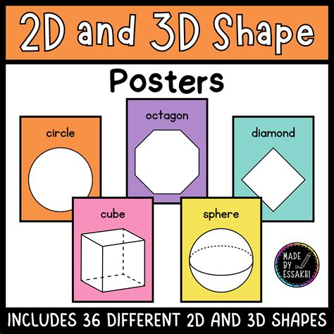 2d And 3d Shape Posters Classroom Decor Made By Teachers