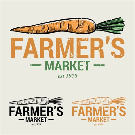 Carrot Farmers Market Logo 193263 Vector Art At Vecteezy