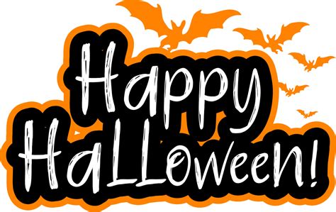 Happy Halloween Word Logo With Bats Vector Art At Vecteezy