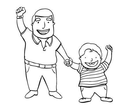 Acompañada de tus hijos escoje los dibujos que mas les gusten, descargalos e imprimelos para decorarlos, pintarlos y colorearlos con mucha creatividad. Dibujo de Papá e hijo para Colorear | Padre e hijo dibujo ...