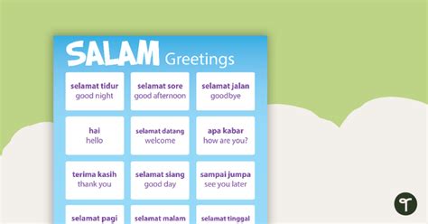Greetings Indonesian Language Poster Teaching Resource Teach Starter